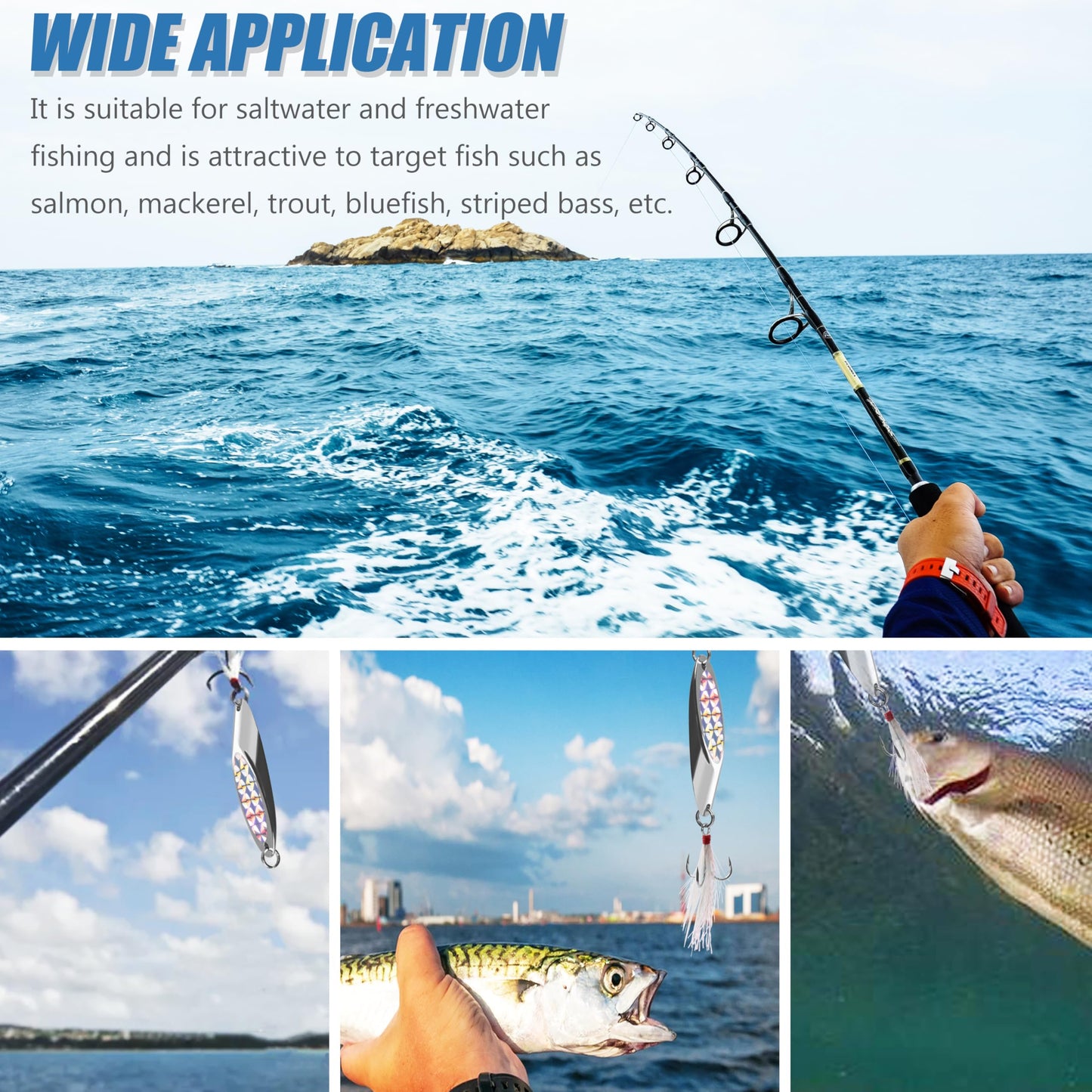 5 Pcs Fishing Spoon Lures Kit - Casting Master Spoon Metal Jig Trout Lures for Saltwater Freshwater, Reflective Spoons Bait with Treble Hooks Fishing Tackle 1/5 OZ - 1 OZ (1 OZ)