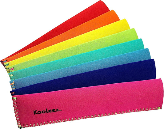 Koverz Kooleez Ice Pop Sleeves, Insulated Neoprene Sleeve for Freezer Pop/Ice Pop, Popsicle Holders for Kids, Washable and Reusable, Assorted Colors, 8-Pack