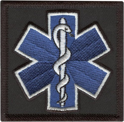 Medical Skull EMS EMT Paramedic Morale Tactical Army Gear Fastener Patch (Black)