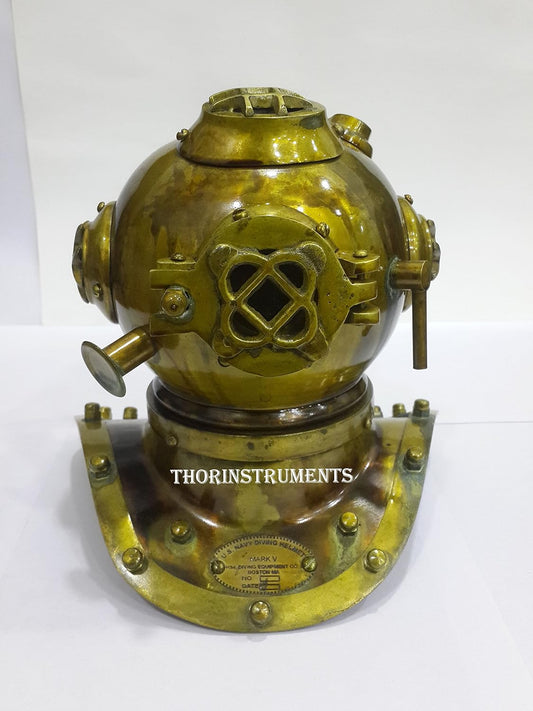 Antique Marine Mini Diving Helmet Divers Replica Mark Us Navy Rustic Vintage Home Decor Gifts