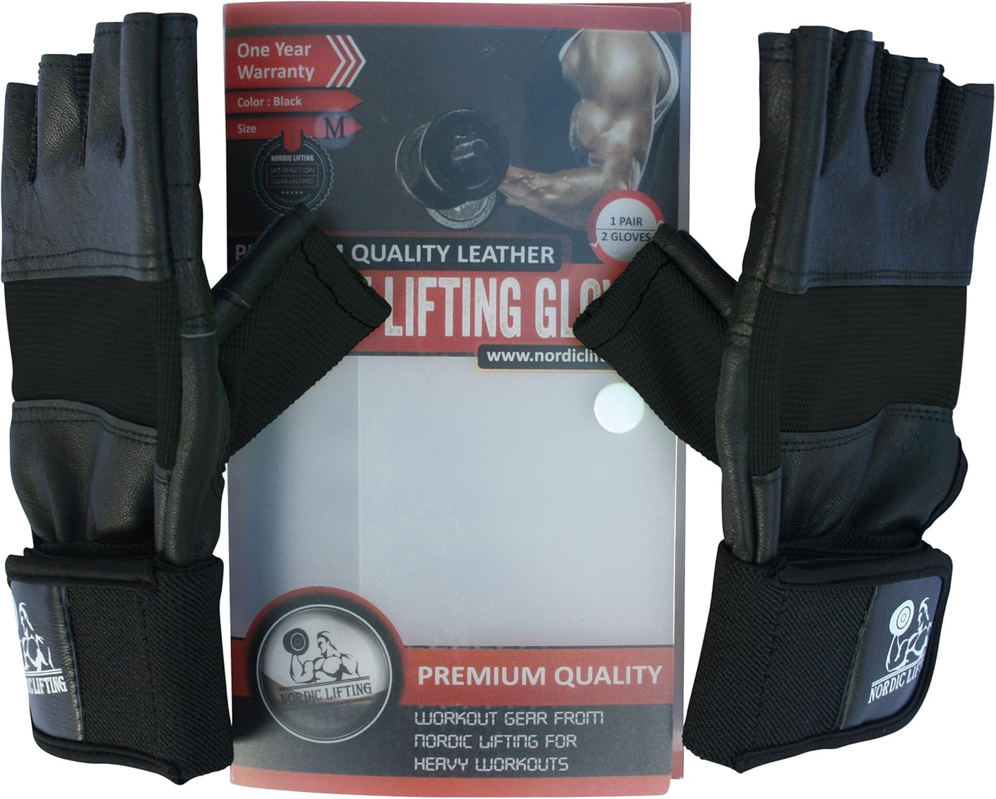 Weight Lifting Gloves with 12" Wrist Wraps – Durable Workout Gloves for Men & Women, Cross Training & Powerlifting