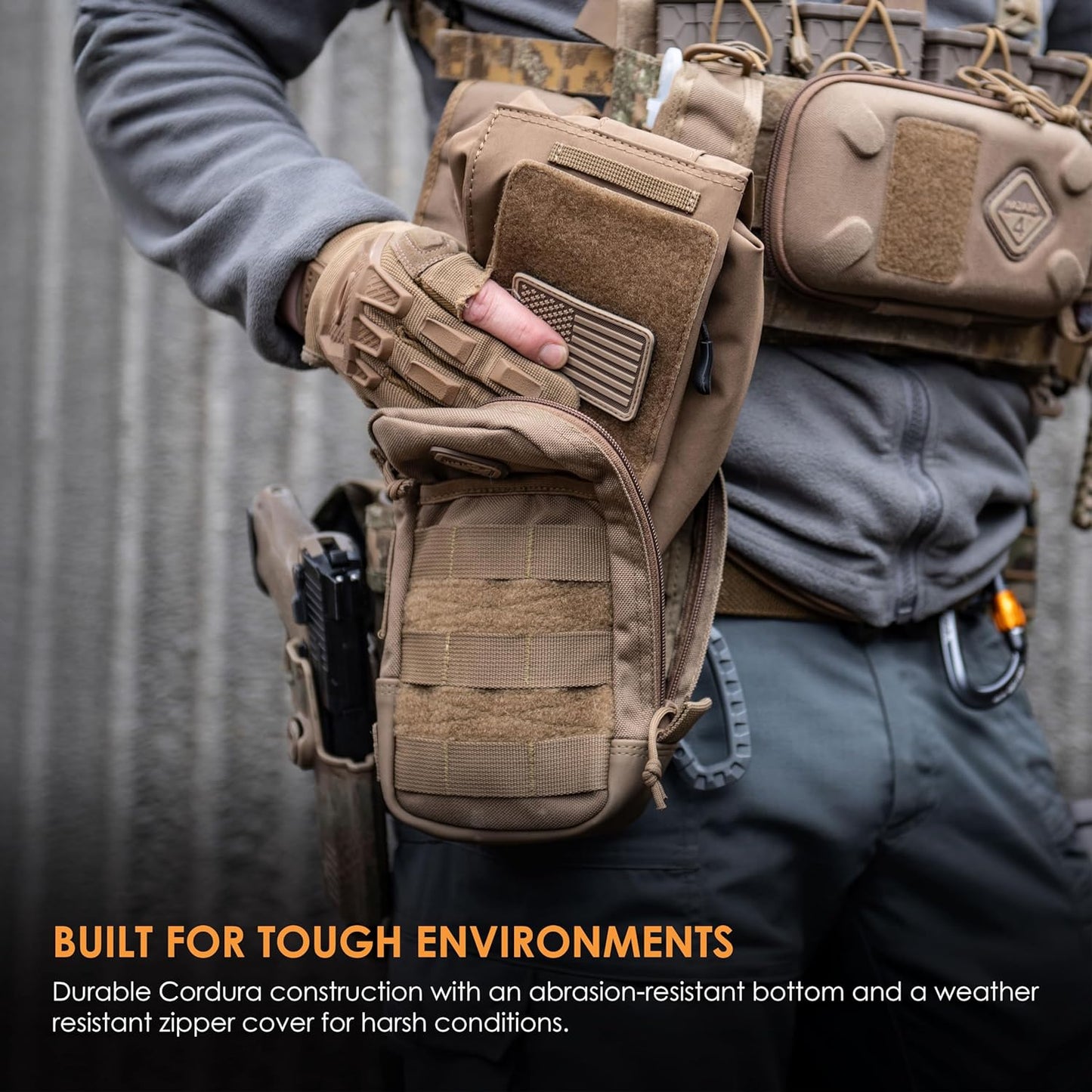 Hazard 4 Hazard 4 Broadside Large Utility Pouch with Molle, 9 X 5-Inch, Coyote