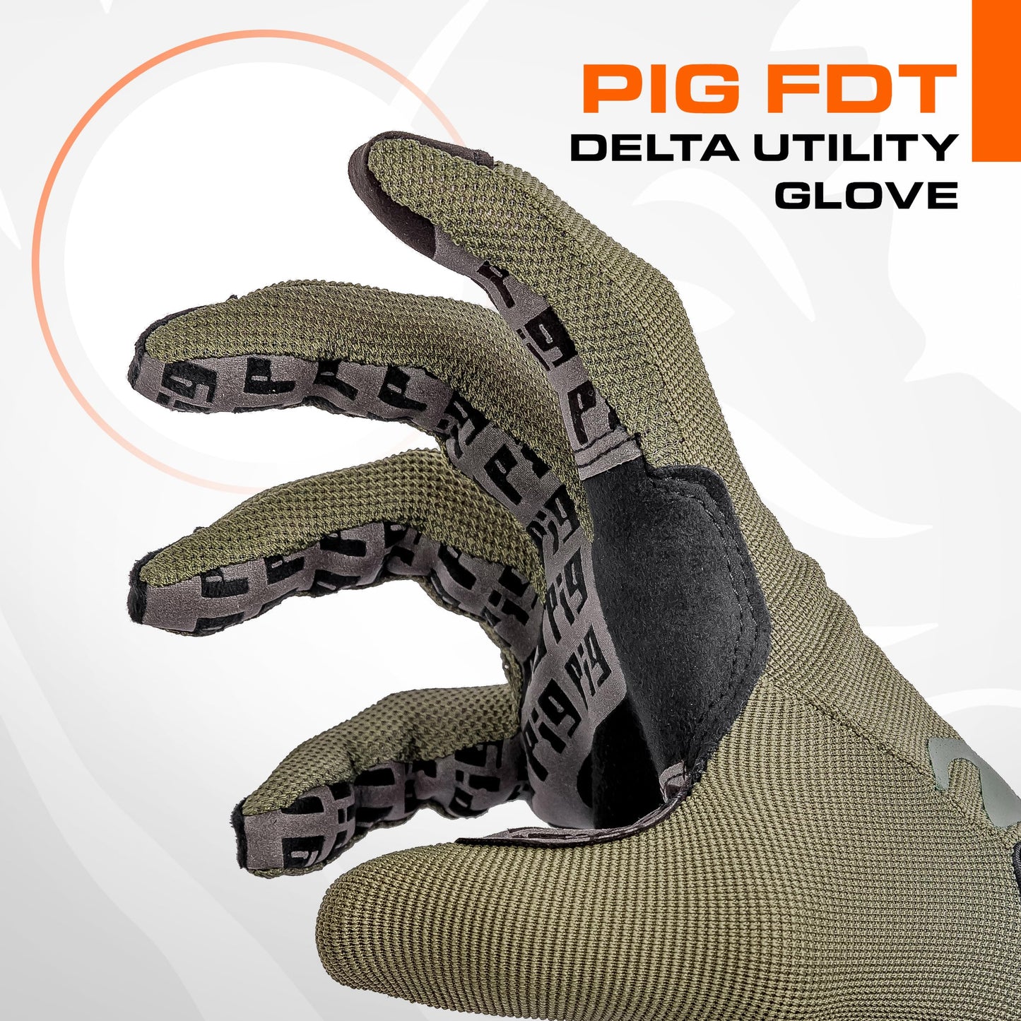 PIG FDT Delta Utility Gloves, Touchscreen Compatible, High Dexterity for Shooting Sports, 1 Pair, Ranger Green, Large
