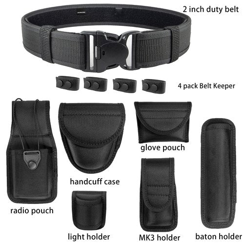 ZGJINLONG police Utility Duty Belt Rig police Molded Pouches Kit Tactical Security Guard Belt Modular Law Enforcement Military Equipment Belt 4 pack Belt Keeper