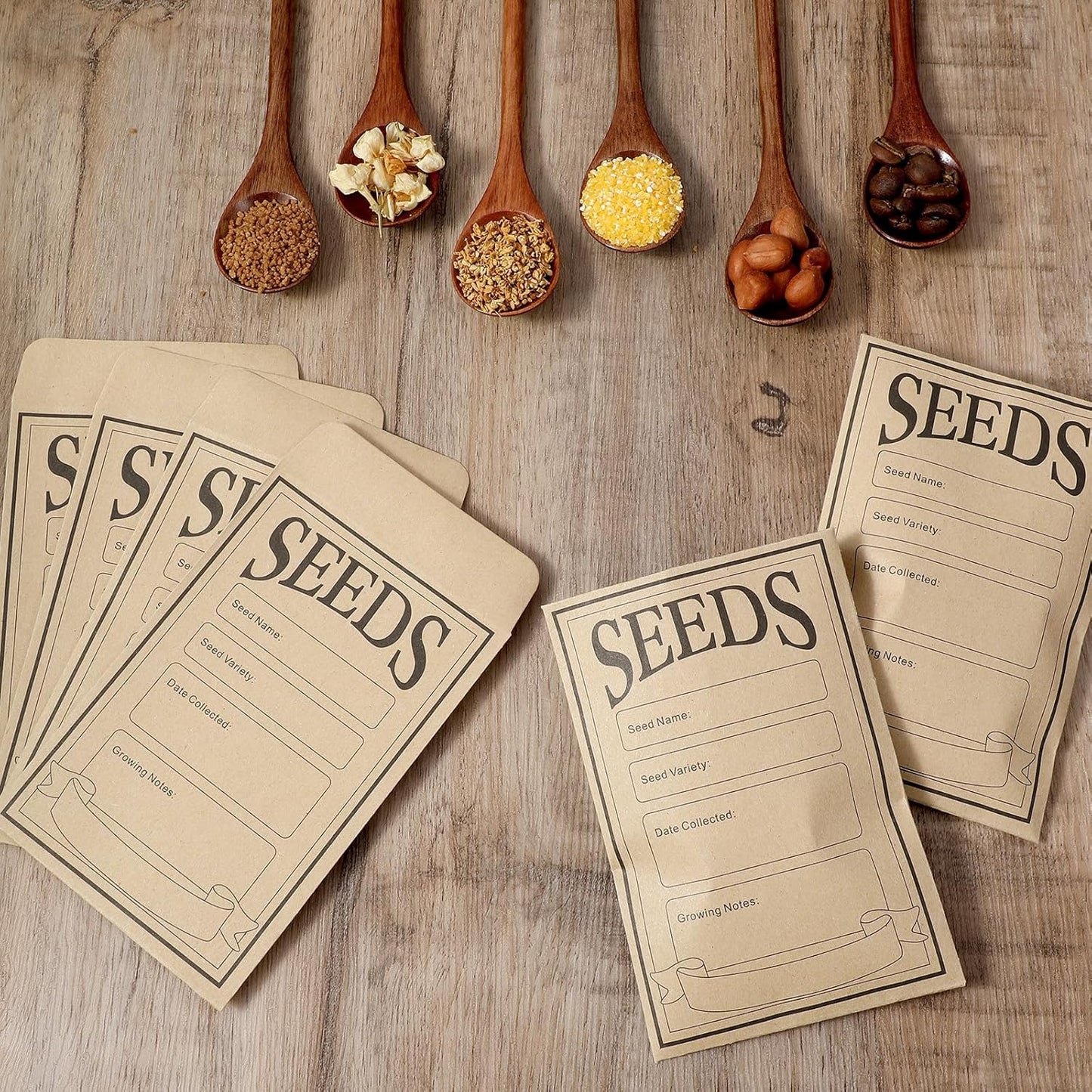 30 Pcs Seed Saving Envelopes Reusable Seed Kraft Storage Organizer Packets Envelopes for Flower Vegetable Plants Seeds Saving & Collecting 5.51 x 3.15 Inch