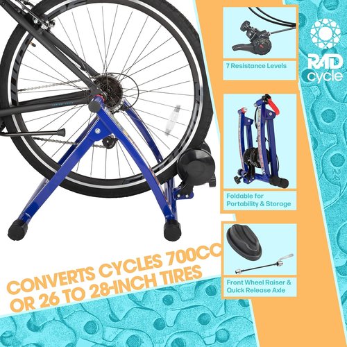 Max Racer PRO 7 Levels of with Smooth Magnetic Resistance Bicycle Trainer Allows You to Work Out with Your Bike