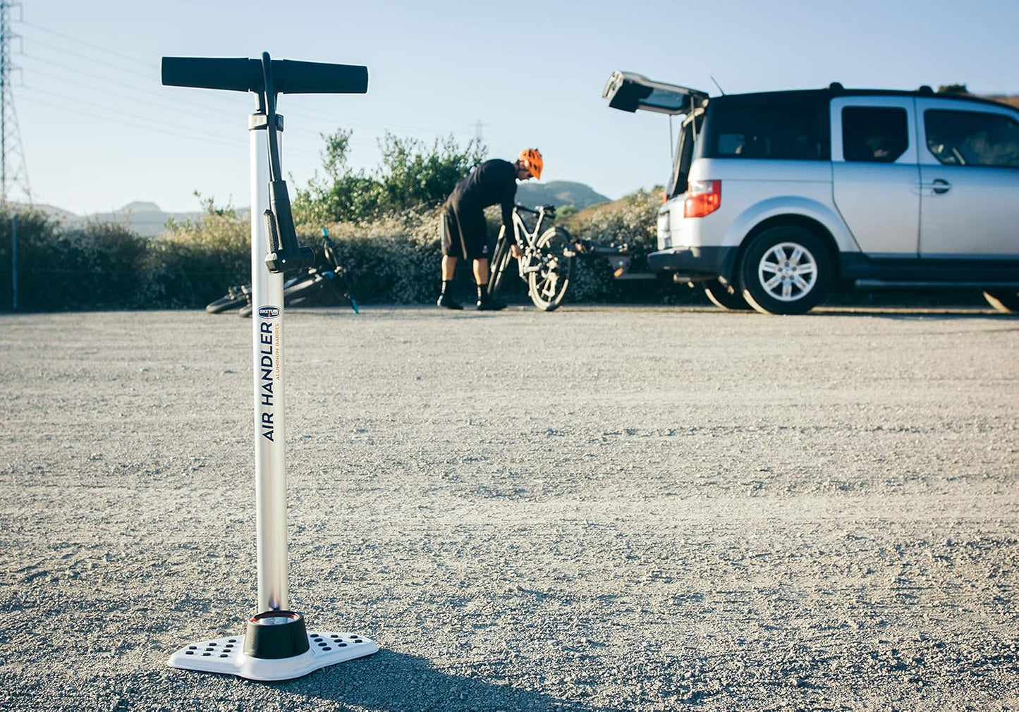 Air Handler Bike Floor Pump by BIKETUBE BRAND – High Pressure Bicycle Pump with Industrial Gauge – Fits Presta & Schrader Valves – Kraton Grip – Road, MTB, Gravel, Hybrid Bike Accessory