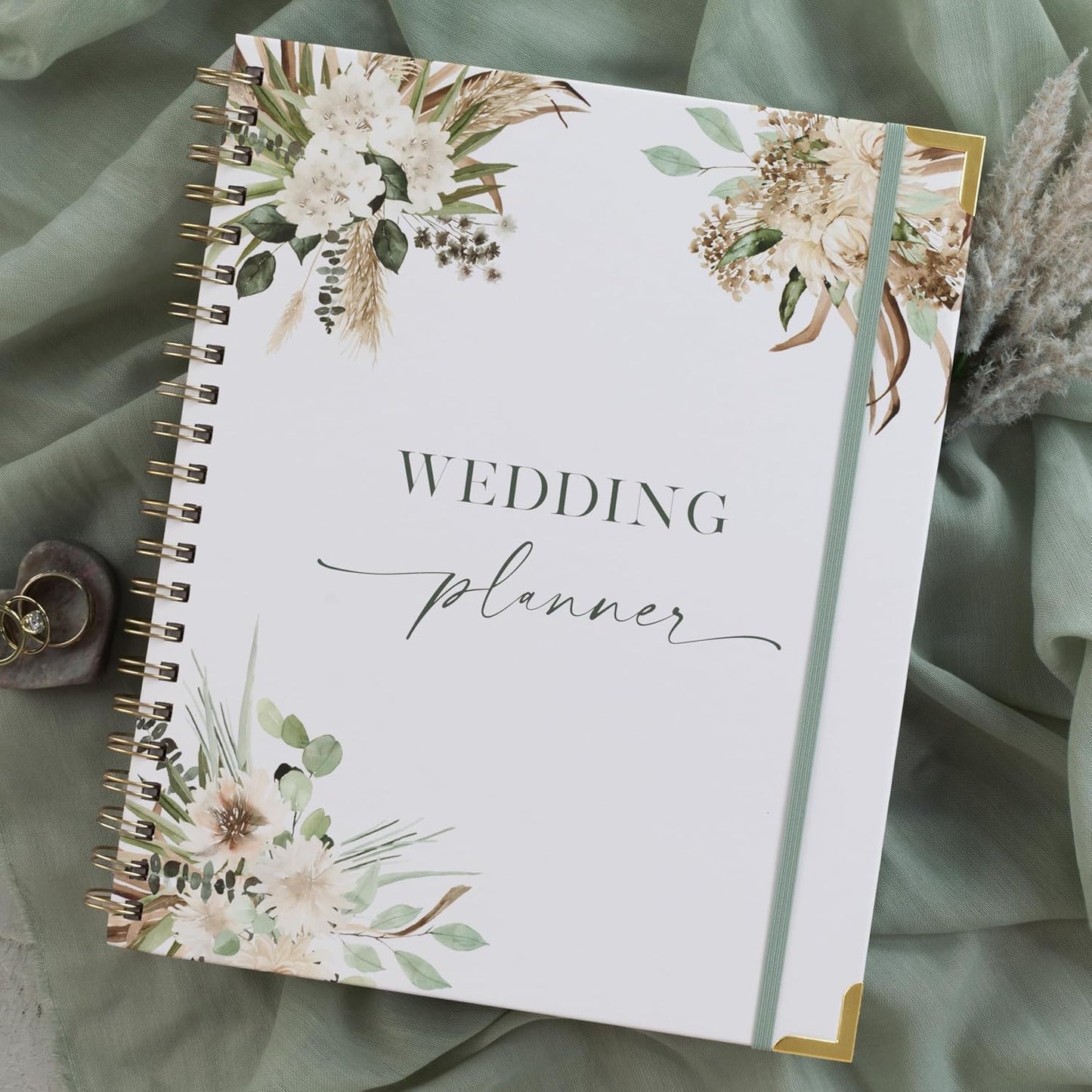 Beautiful Boho Wedding Planner Book and Organizer - Enhance Excitement and Makes Your Countdown Planning Easy - Unique Engagement Gift for Newly Engaged Couples, Future Brides and Grooms,9 X 11 inches