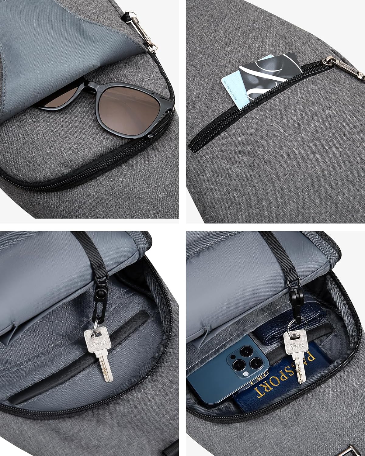 WATERFLY Small Crossbody Sling Backpack Anti Theft Backpack for Traveling Chest Bags for Men&Women Multipurpose Casual Daypack Hiking Shoulder Bag (Black)