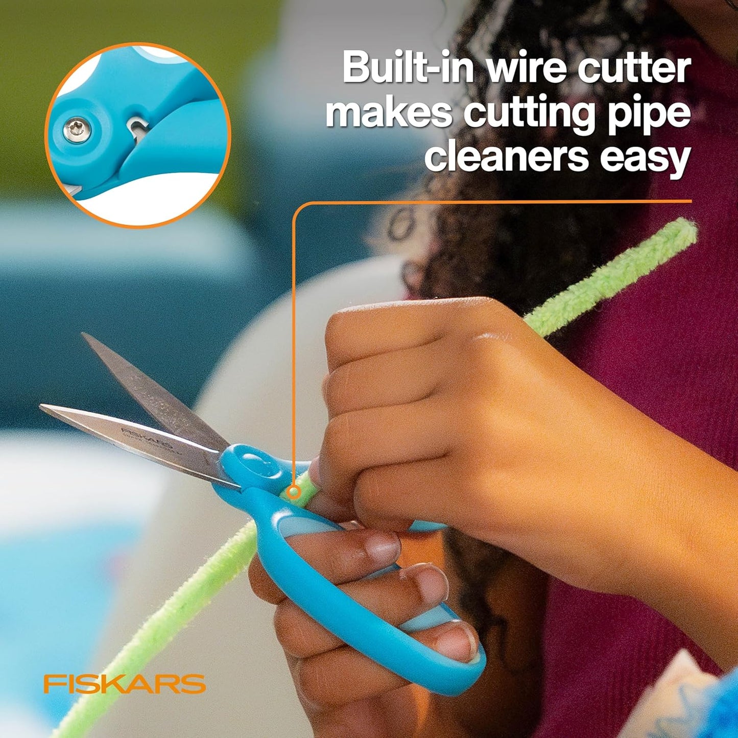 Fiskars Kids Junior Paper Trimmer – Turquoise Safe and Easy Paper Cutter for Crafting and School Projects 7 x 11.5 Inches