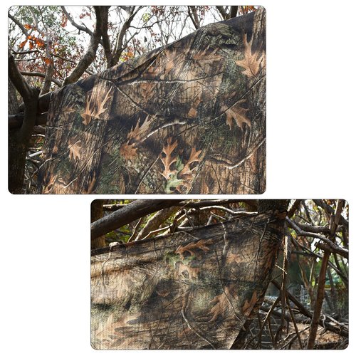 Waxaya Camo Burlap Cradle Mesh Camouflage Netting Cover for Hunting Blinds Sunshade Decoration (Maple Leaf Super 2, 118" x 19.6' = 3 m x 6m)