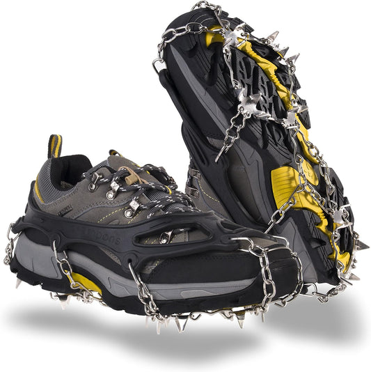 OuterStar Traction Cleats Ice Snow Grips Anti Slip 18 Stainless Steel Spikes Crampons Footwear