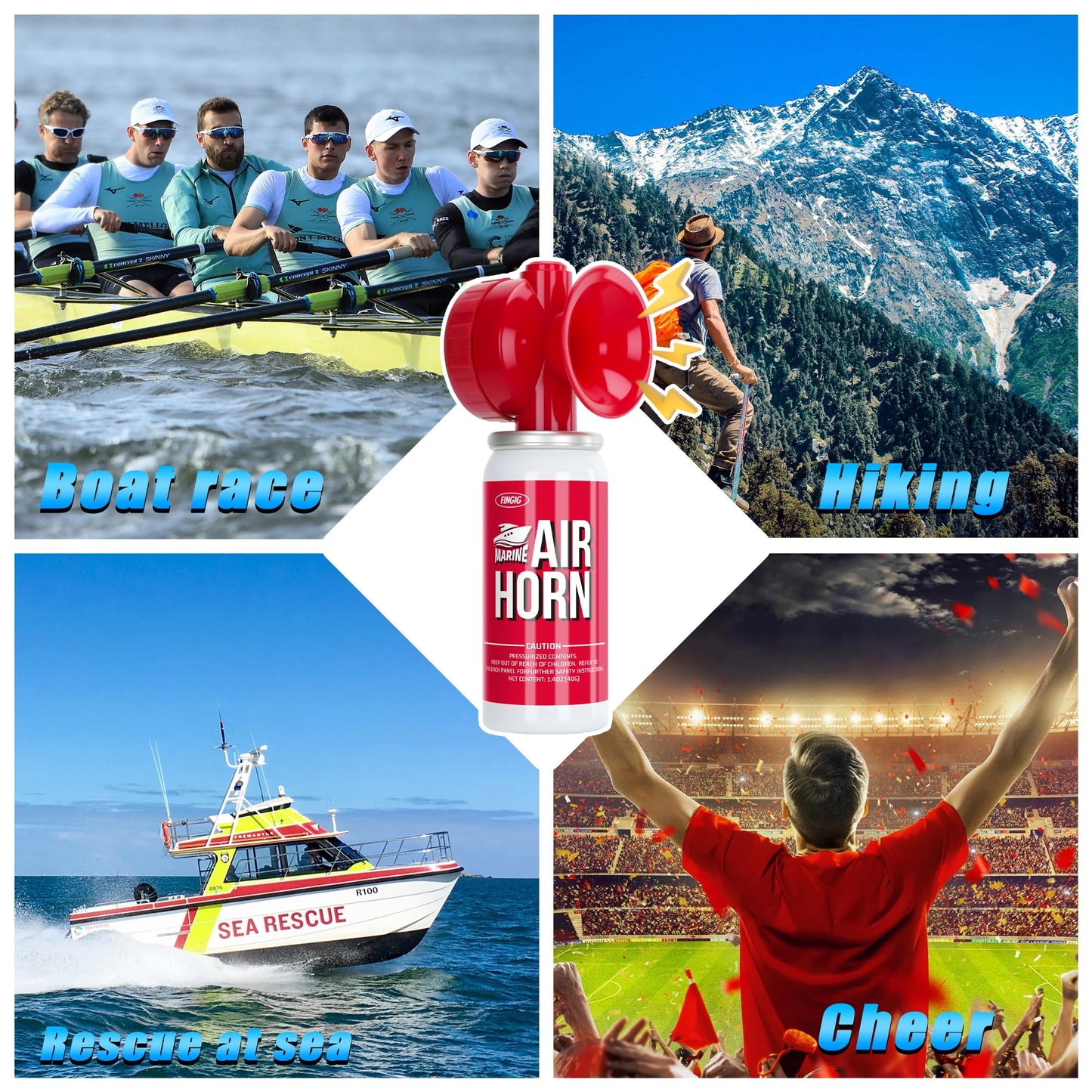 Air Horn 1.4oz 2pcs, Loud Mini Safety Boat Air Horn Can, Sports Event Starting Horn, Mini Small Compressed Blow Fog Bear Air, Celebrate Victory（2,Red）