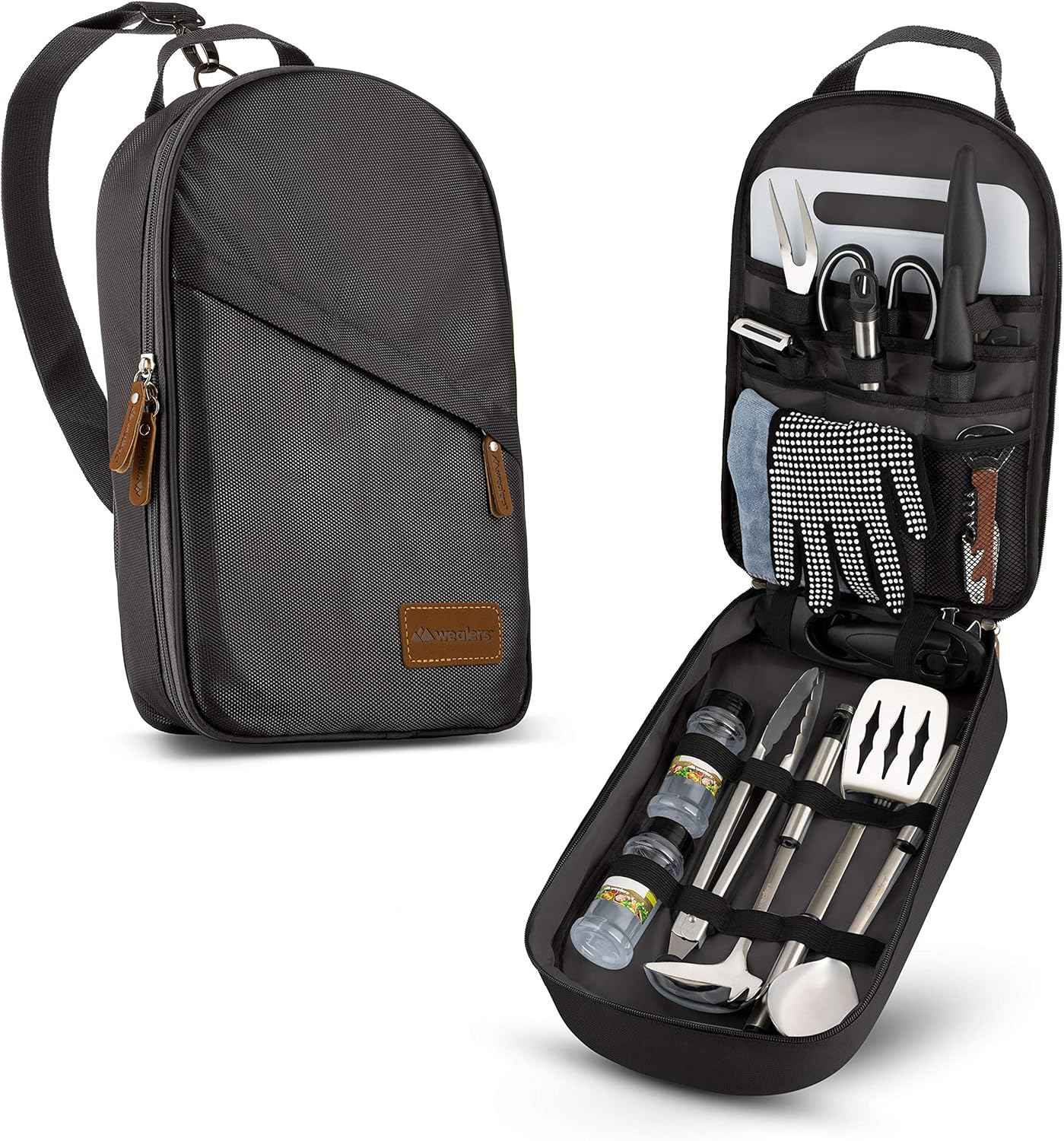 Portable Camp Kitchen Utensil Set - Compact BBQ Accessories & Travel Organizer for Hiking & Backpacking