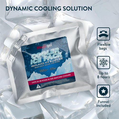 Magic Gel Ice Pack for Coolers - Long Lasting Lunch Box Ice Pack - Reusable Freezer Packs for Cool Boxes - No Leakage to Keep Food Dry in Cooler for Picnics and Outings