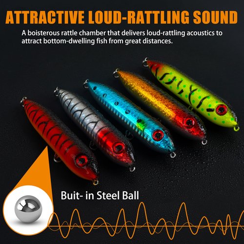 Catfish Rattling Line Float Lure for Catfishing Catfish Spook Rattle/Floats Dragon Style Peg Floats for Santee Rig Fishing 5/10 Pack
