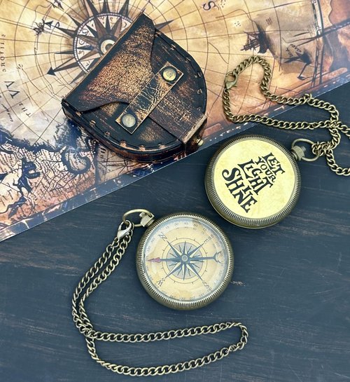 Compass Engraved Let Your Light Shine – First Communion Gifts for Boys & Confirmation Gifts for Teenage Boys | Baptism Gifts, Christian Catholic Gifts for Men | Inspirational Graduation Keepsake