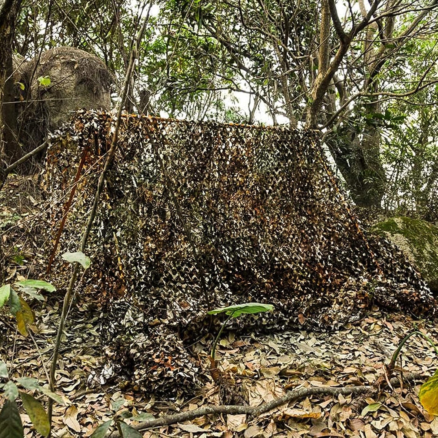 iunio Camo Netting, Camouflage Netting, Quiet Hunting Blinds, Military Shade Netting, Lightweight, Noise-Free, Great for Duck Hunting, Turkey Hunting, Photography, Concealment, Covering 10ftx10ft