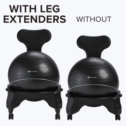 Balance Ball Chair Leg Extenders for Gaiam Classic & Backless Chairs - Enhance Stability