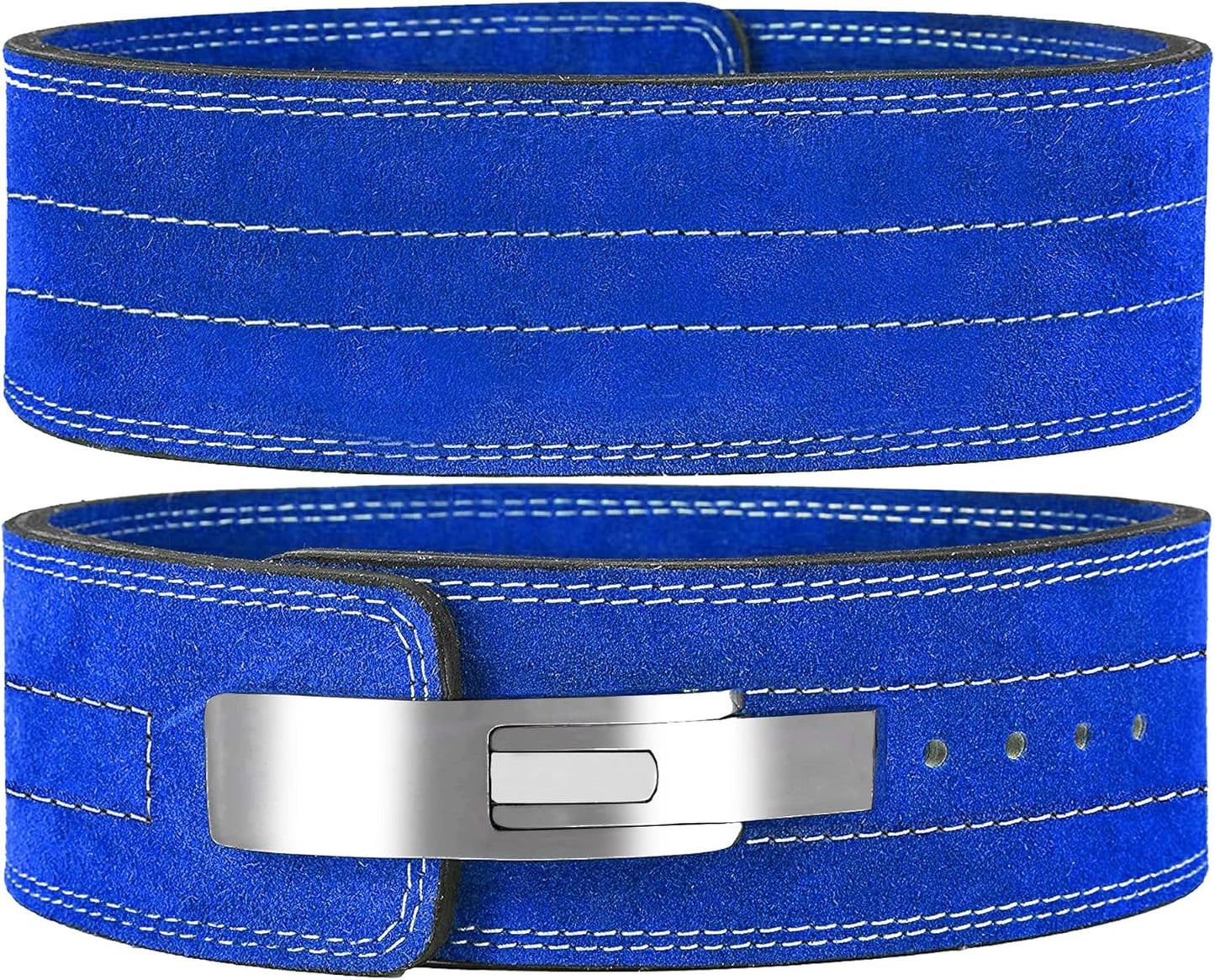 ARD CHAMPS™ 10MM Weight Power Lifting Leather Lever Pro Belt Gym Training Red,White & Blue