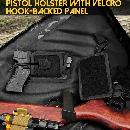 Dlaeey Concealed Carry Holster with Hook & Loop Backed for Backpack/Fanny/Vehicle, & Sports Chest Bag Lightweight Front Running Vest Pouch,Built-In Phone Holder & Extra Storage (Khaki)