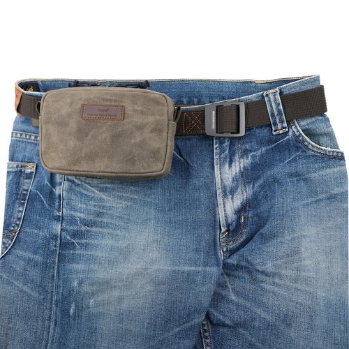 Tintris EDC Belt Zipper Pouch for Men Women YKK Zippers, EDC Tactical Pouch Waist Pack Bag for Hiking, Traveling, Water Resistant, Tough Waxed Canvas, Olive, Size M