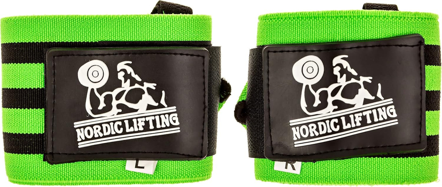Nordic Lifting Wrist Wraps Super Heavy Duty (1 Pair/2 Wraps) 24" Support for Weight Lifting | Powerlifting | Gym | Cross Training- Weightlifting Thumb Loop - Men & Women