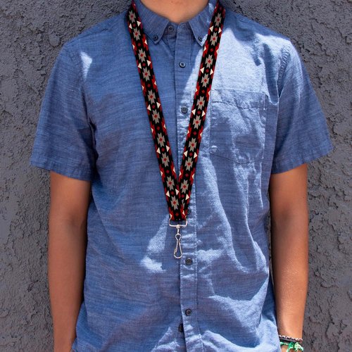 Buckle-Down Lanyard-1.0"-Navajo Black/Gray/red