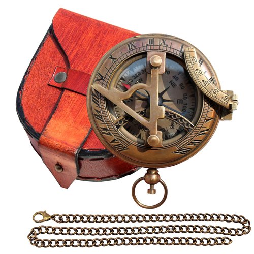 Be Strong and Courageous Engraved Sundial Compass, Confirmation Gift Ideas, Baptism Gift for Boys, Inspirational Gift for Men -Engraved 1:9 Sundial Compass Camping Compass
