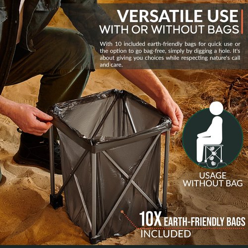 MAXUSCAMP Portable Toilet Camping – Compact Porta Potty & Camp Toilet for Outdoor Use – Lightweight Portable Potty Ideal for Camping, RV Travel, Hiking & Road Trips – Sturdy