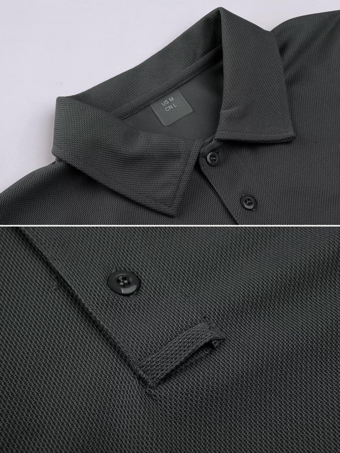 MAGCOMSEN Men's Golf Shirts Short Sleeve Light Shirts Fishing Shirts Pique Tactical Polo Shirts Grey XXL