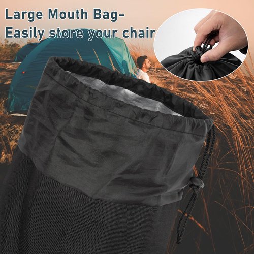 WELIDAY Camp Chair Replacement Bag Outdoor Folding Chair Carrying Bag with Shoulder Strap Heavy Duty Chair Bag 42 inches(Black)