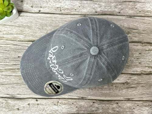 Hepandy Embroidered Boy's Mom Hat for Women, Gift for Mama Mother, Washed Gray Baseball Cap Adjustable Cotton Snapback Hats