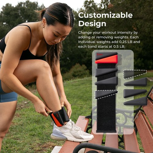 Sunny Health & Fitness 4 LB Wearable Arm Weights – Set of 2 (2 LB Each) – Adjustable Silicone Ankle Weights, Flexible Strap, Small Wrist Weights 2 LB for Walking, Yoga, Pilates, and More – NO. 103-2