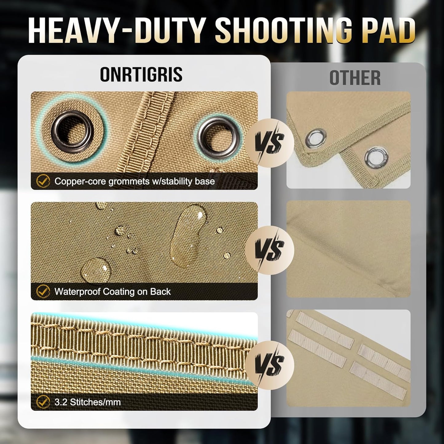 OneTigris Shooting Mat - Roll-up Shooting Mat Prone Shooter Mats Tactical Shooting Blanket Mat for Range Shooting Hunting (Non-Padded - Brown)
