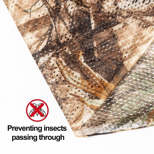 Senmortar Camo Netting, Camo Burlap 75D Camouflage Netting Quiet Mesh Fabric for Hunting Blinds Sunshade Camping Concealment Shooting Military Tree Stands 5x6.5ft