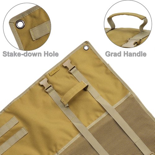 DEYACE Shooting Mats Prone Padded, Extra Large Portable Roll Up Shooting Padded Mat for Range Shooting and Hunting (Tan)
