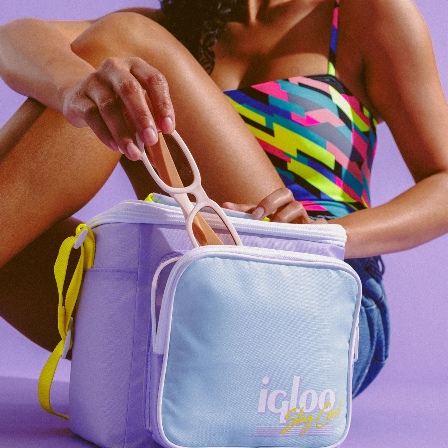 Igloo Lilac Breeze RETRO SQUARE LUNCH BAG