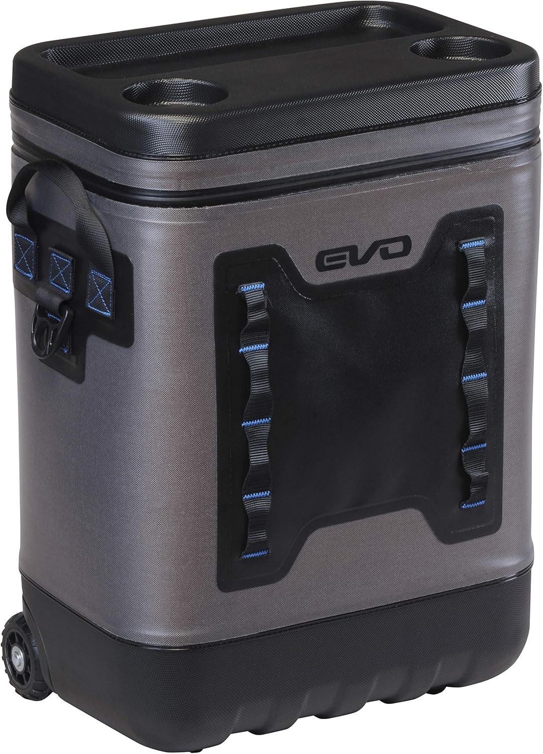 Evolution Outdoor Leak Resistant Insulated EVO Premium Rolling Cooler with ABS Molded Top, 8 Accessory Loops, Retractable 4-Stage Handle
