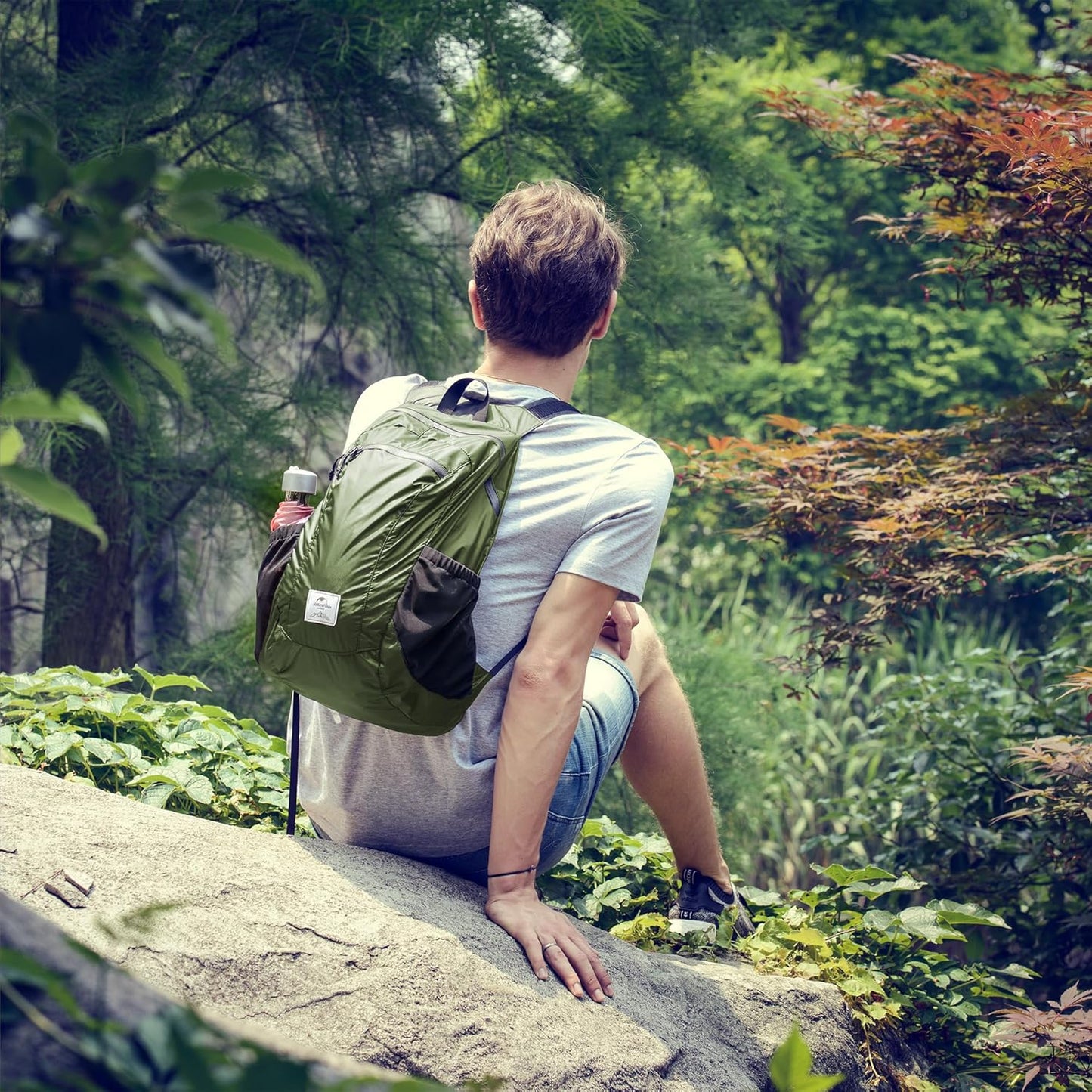 Naturehike 18L Lightweight Hiking Backpack, Waterproof Camping Packable Backpack Ultralight for Travel, Airplane, Small Hiking Daypack for Adults, Black