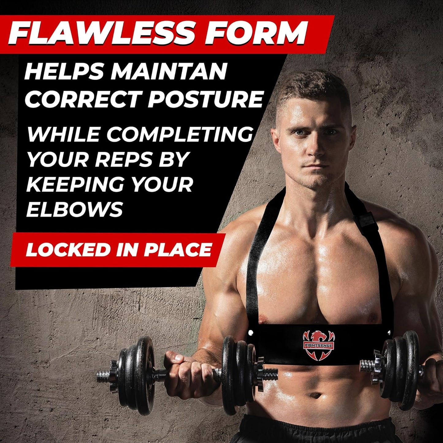 FIGHTSENSE Arm Blaster Biceps Curl Triceps Muscle Isolator Bomber Fitness Gym Workout Training Support