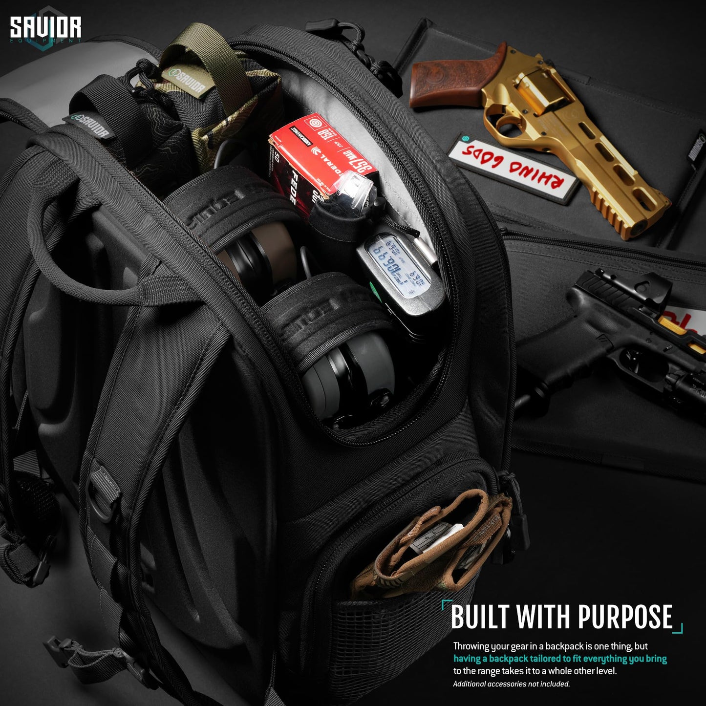 Savior Equipment SEMA Compact Tactical Range Pistol Backpack w/ 3 Gun Rug Sleeve