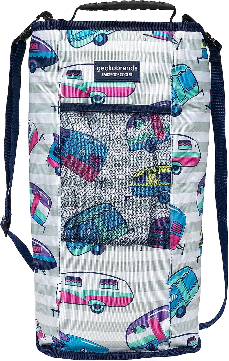 geckobrands Verticool Cooler - Insulated Portable Soft Cooler Bag with Adjustable Shoulder Strap, Holds 9 Cans or 2 Wine Bottles, Perfect for Beach, Picnics, and Outdoor Activities