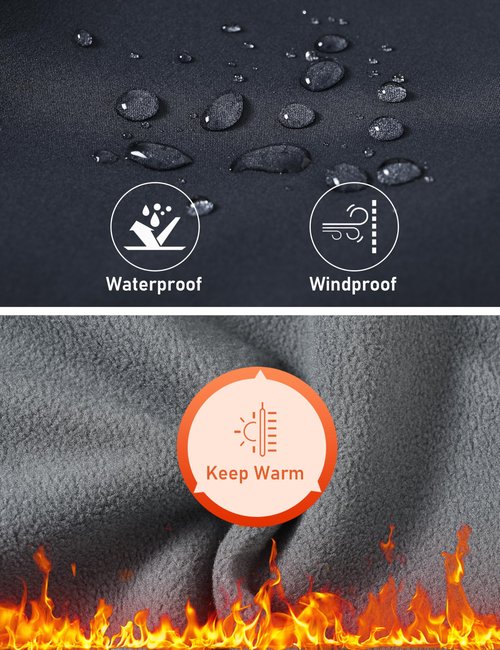 MoFiz Kids Fleece Lined Winter Hiking Pants - Waterproof Insulated Outdoor Pants Dark Gray 10-12