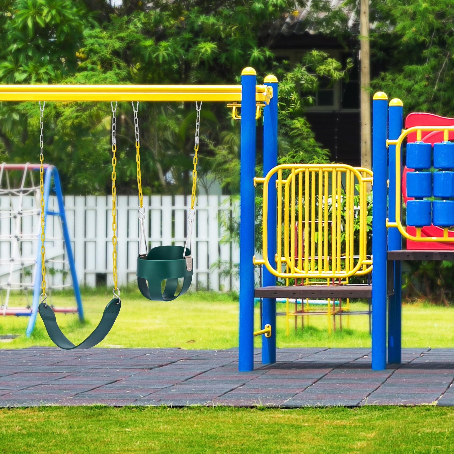 Sorbus Baby Swing - High Back Full Toddler Swing, Bucket Swing for Infants and Toddlers, with Coated Chains Fully Assembled Swing Set Accessories - Durable and Comfortable - Ages 6 Months and Up
