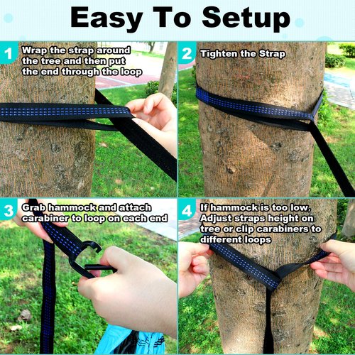 SZHLUX Camping Hammock Single Portable Hammocks with 2 Tree Straps and Attached Carry Bag