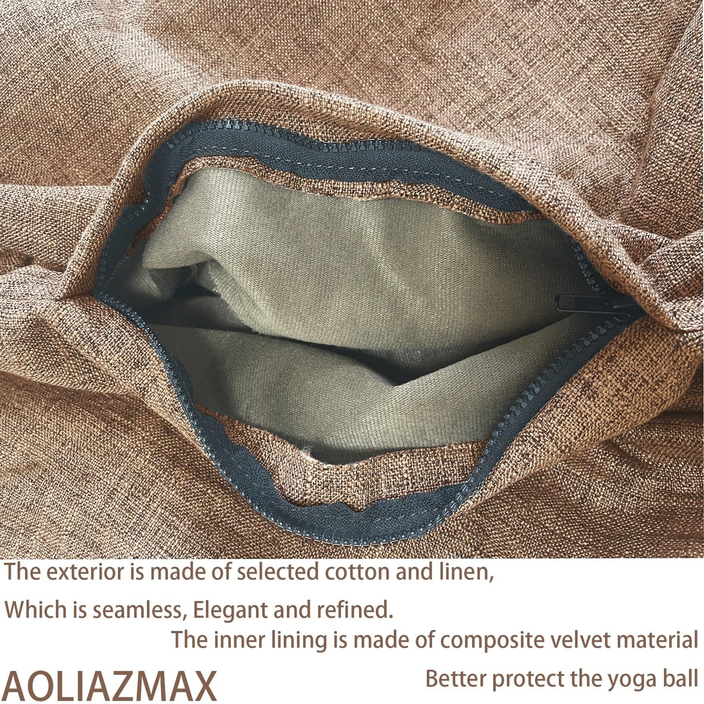 AOLIAZMAX Sitting Ball Cover, Air Stopper Plug Pin Adapter, 65cm 75cm Birthing Ball Exercise Ball Cover for Pregnancy Ball Yoga Ball Core Ball Covers Storage Bag Accessories (No Yoga Ball)