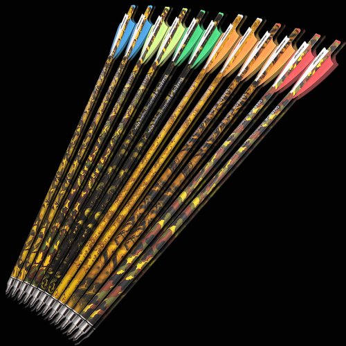 ZSHJGJR Archery Crossbow Bolts 16 17 18 20 22 Inch Carbon Crossbow Arrows Camo Shaft with Screw-in Hunting Broadheads for Crossbow Hunting Shooting 6/12PCS (12, Blue & White, 20 Inch)