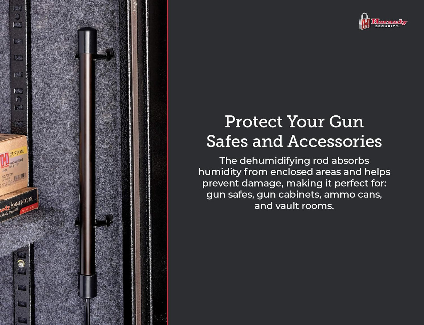 Hornady 95903 Electronic Gun Safe Dehumidifier Rod (12"),Black