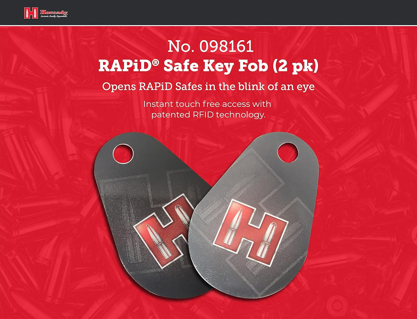 Hornady 98161 Rapid Safe Key Fob - 2-Pack for Secure Gun Storage Access